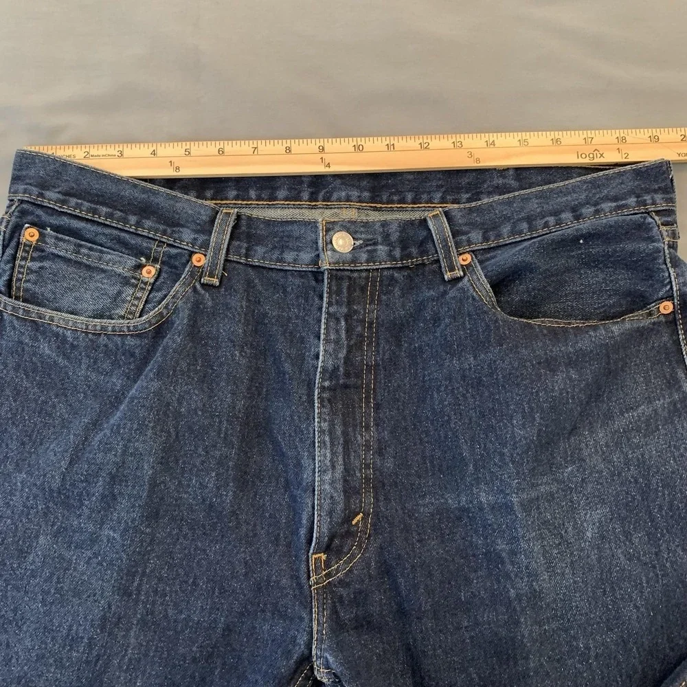 Levis‎ 505 Jeans Mens 40x30 Blue Dark Wash Regular Straight Leg Denim Pants
